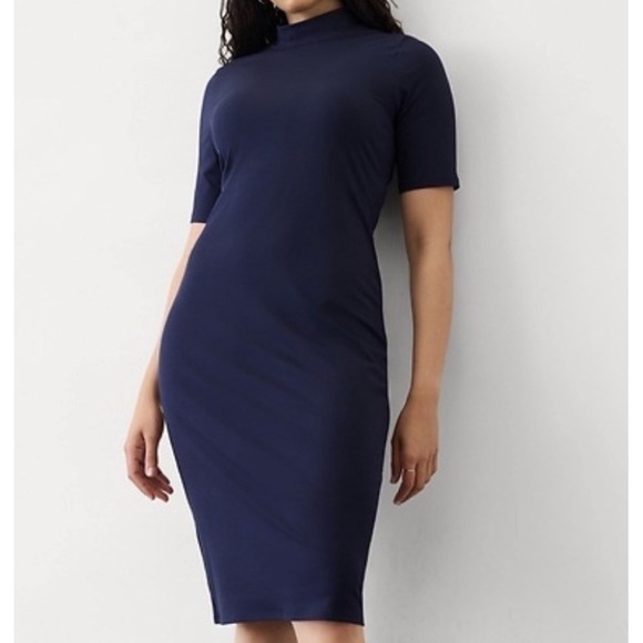 Athleta Dresses & Skirts - NWT Athleta Navy Signature Rib Dress Womens XLT Stretch Lightweight RTV$99